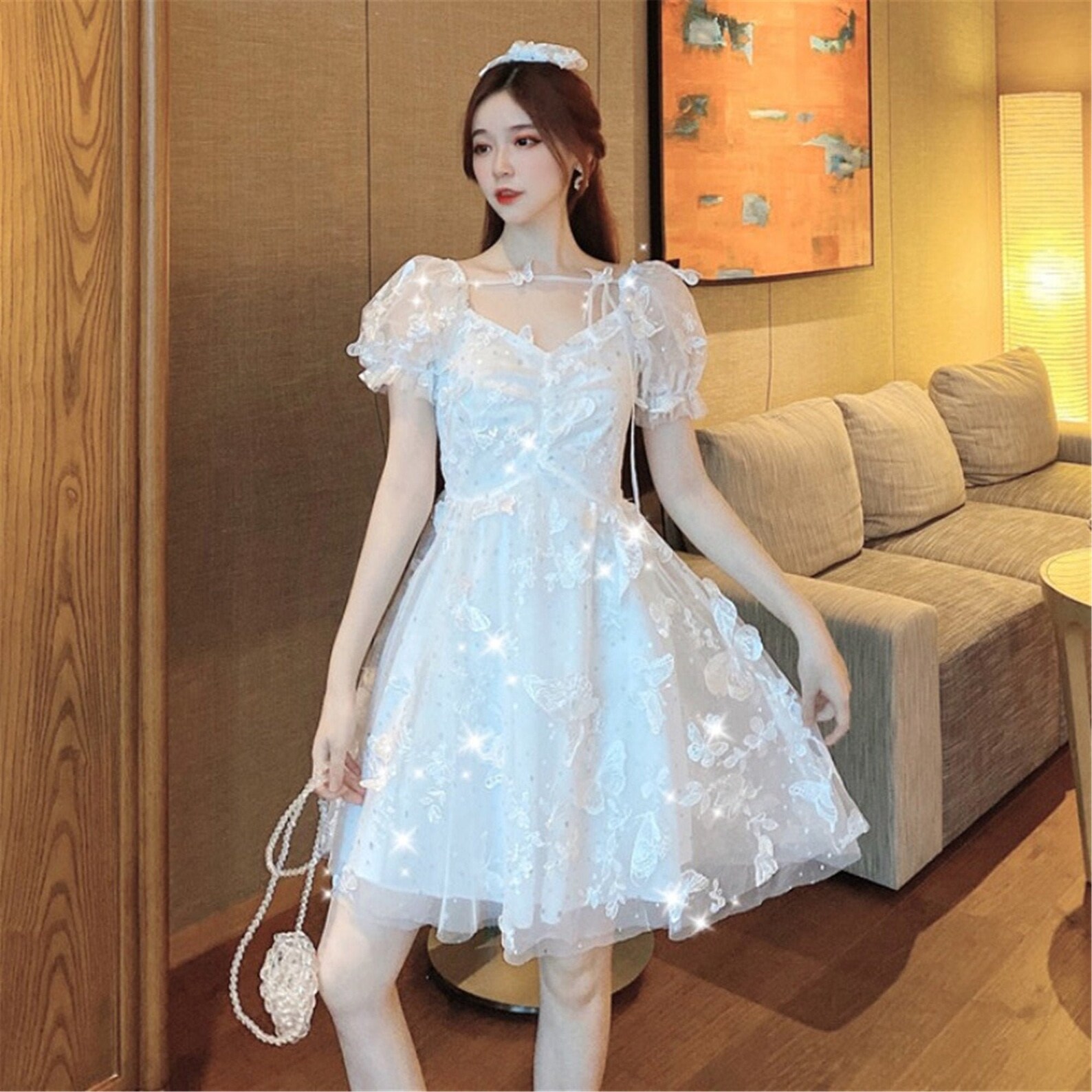 tulle puff sleeves