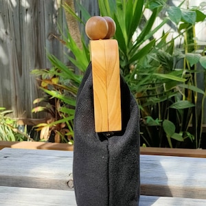 Black Wooden Kisslock Clutch/ Shoulder Bag/Crossbody Bag/Hand Bag Bild 6