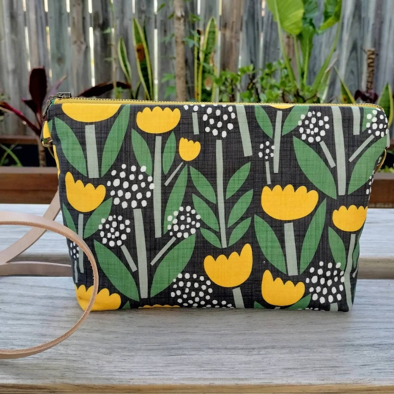 Dandelions/ Colourful Daisies or Vivid Floral Medium Crossbody Bag/Handbag image 3