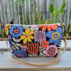 Dandelions/ Colourful Daisies or Vivid Floral Medium Crossbody Bag/Handbag image 1