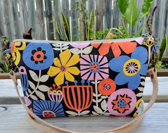 Dandelions/ Colourful Daisies or Vivid Floral Medium Crossbody Bag/Handbag