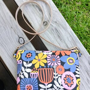 Dandelions/ Colourful Daisies or Vivid Floral Medium Crossbody Bag/Handbag image 10