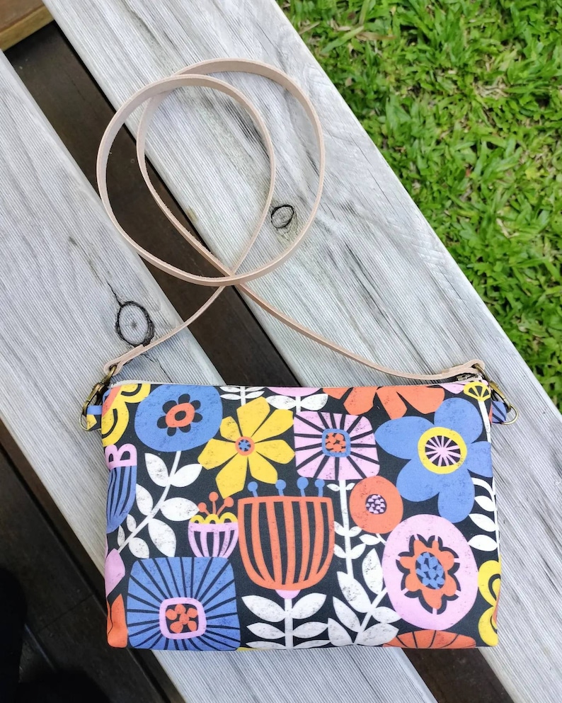 Dandelions/ Colourful Daisies or Vivid Floral Medium Crossbody Bag/Handbag image 10