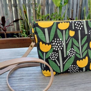 Dandelions/ Colourful Daisies or Vivid Floral Medium Crossbody Bag/Handbag image 5