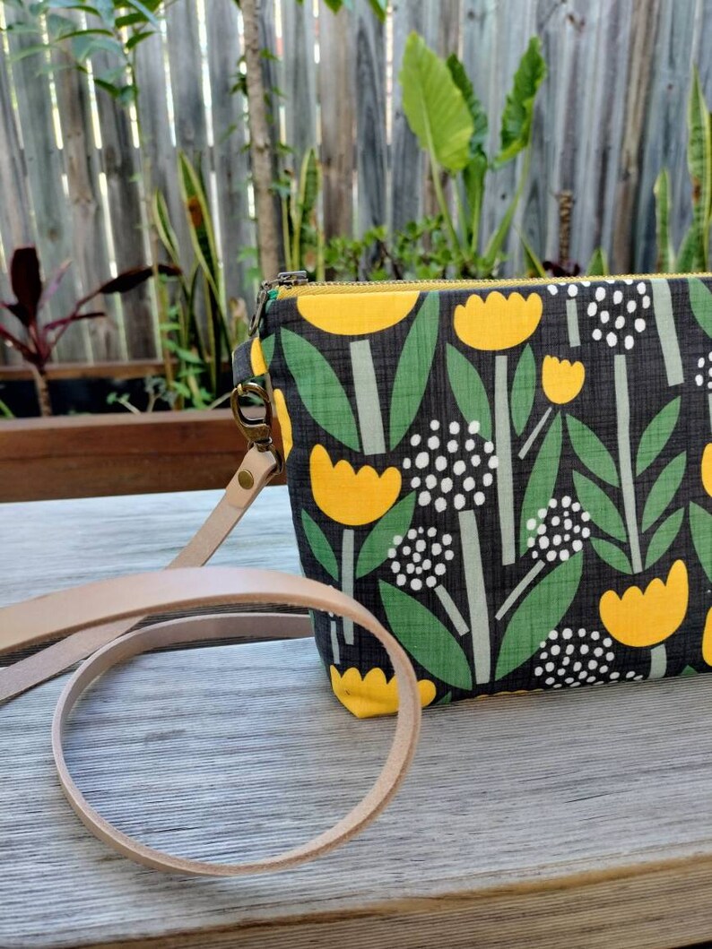 Dandelions/ Colourful Daisies or Vivid Floral Medium Crossbody Bag/Handbag image 5