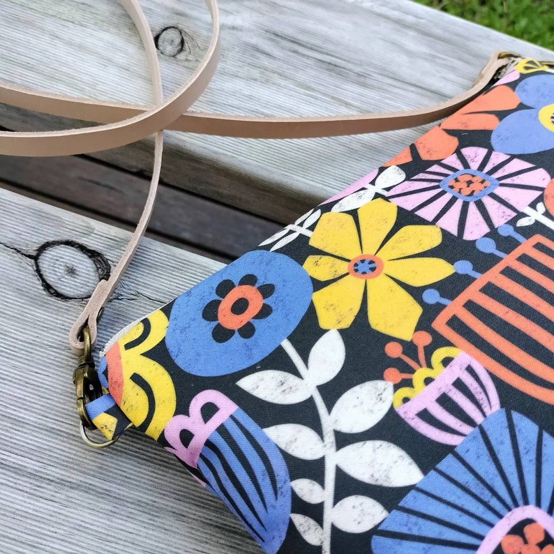 Dandelions/ Colourful Daisies or Vivid Floral Medium Crossbody Bag/Handbag image 8