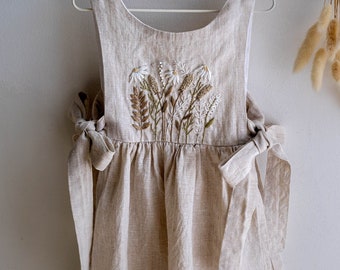 HEIDI pinafore dress + floral embroidery, PDF sewing pattern and Embroidery video tutorial