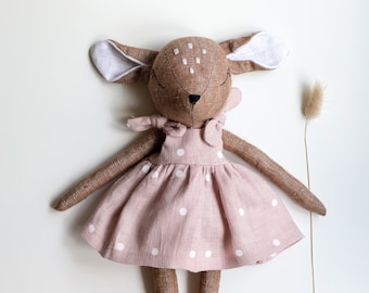 SUNNY deer, PDF sewing pattern for deer with dress, doll sewing pattern, DIY, Instant download