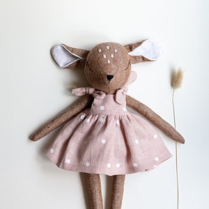 SUNNY deer, PDF sewing pattern for deer with dress, doll sewing pattern, DIY, Instant download