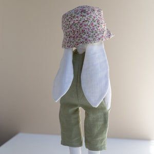 JOY bunny doll with dungarees and hat, PDF sewing pattern image 5