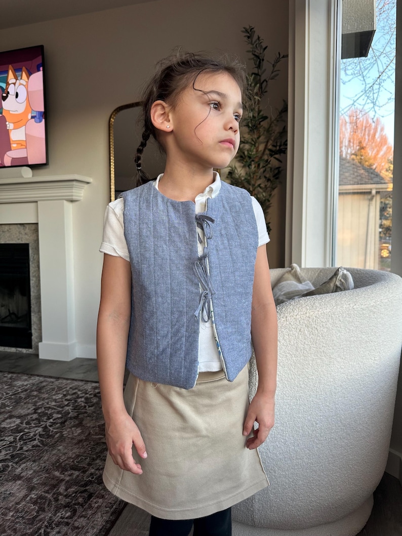 pdf sewing pattern for kids' quilted vest