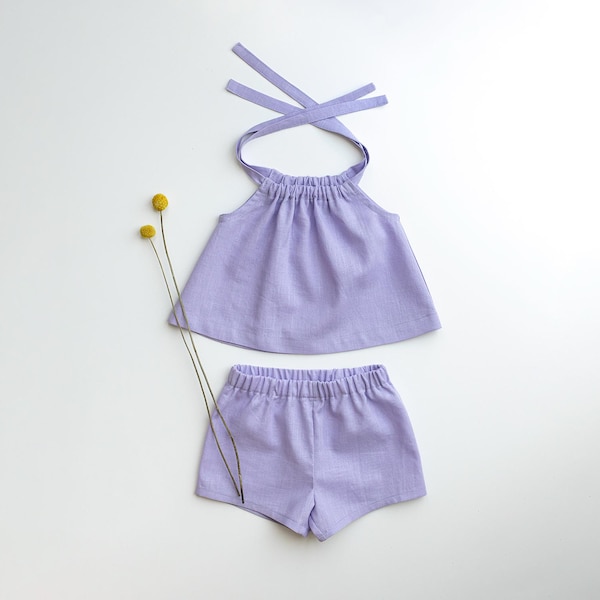 Daisy Set – PDF Sewing Pattern | Top and shorts set for Kids (0-3M to 6Y)