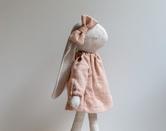 JOY bunny with dress and bow, PDF sewing pattern