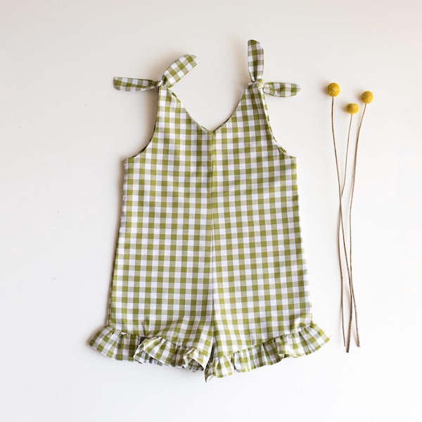 Patrón de costura para mameluco infantil Junie (0-3 meses a 5-6 años)