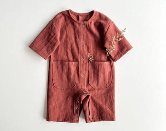 Acorn Jumpsuit Pattern | Oversized Kids Jumpsuit with Snap Option for Babies (0-3M to 6Y)