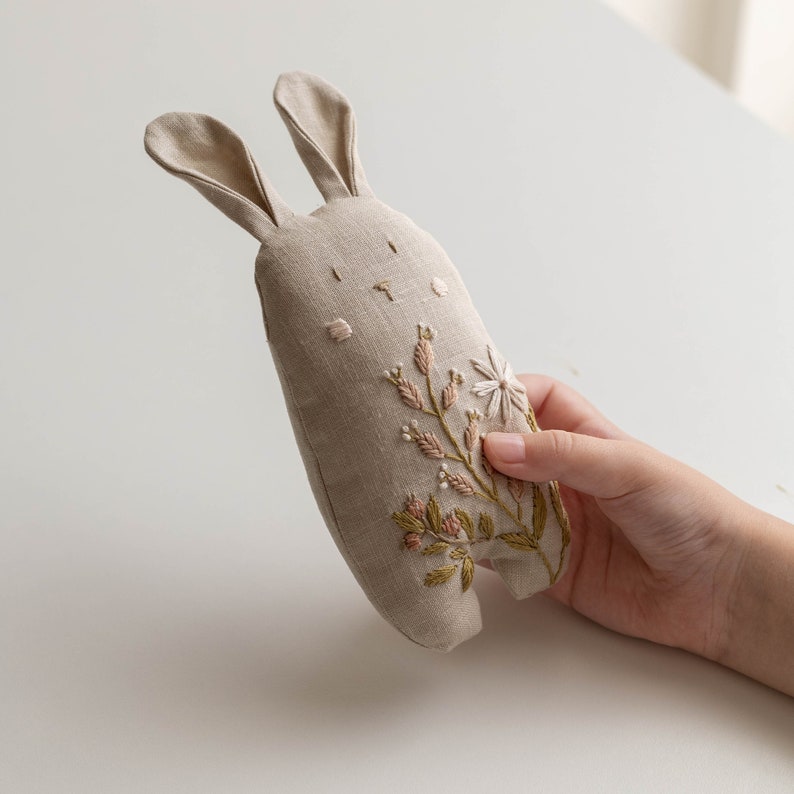 MILO bunny, PDF sewing pattern for bunny with embroidery tutorial image 1