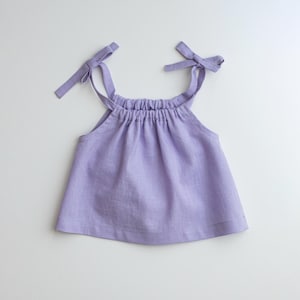 デイジートップ – PDF縫製パターン | 子供用蝶ネクタイショルダートップ（0-3ヶ月～6歳）