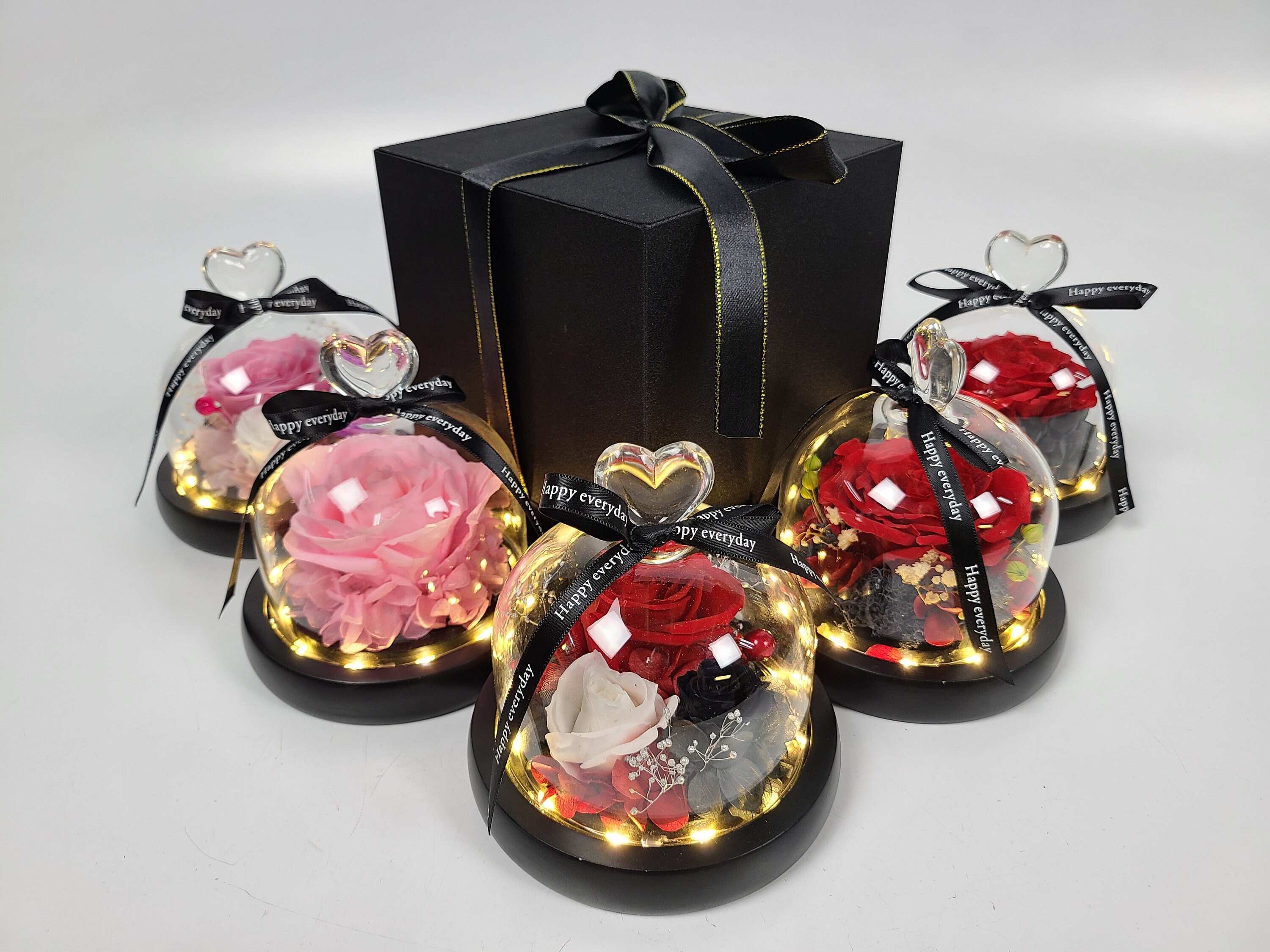 Preserved Eternal Rose Flowers in LED Glass Dome Night Light Etsy