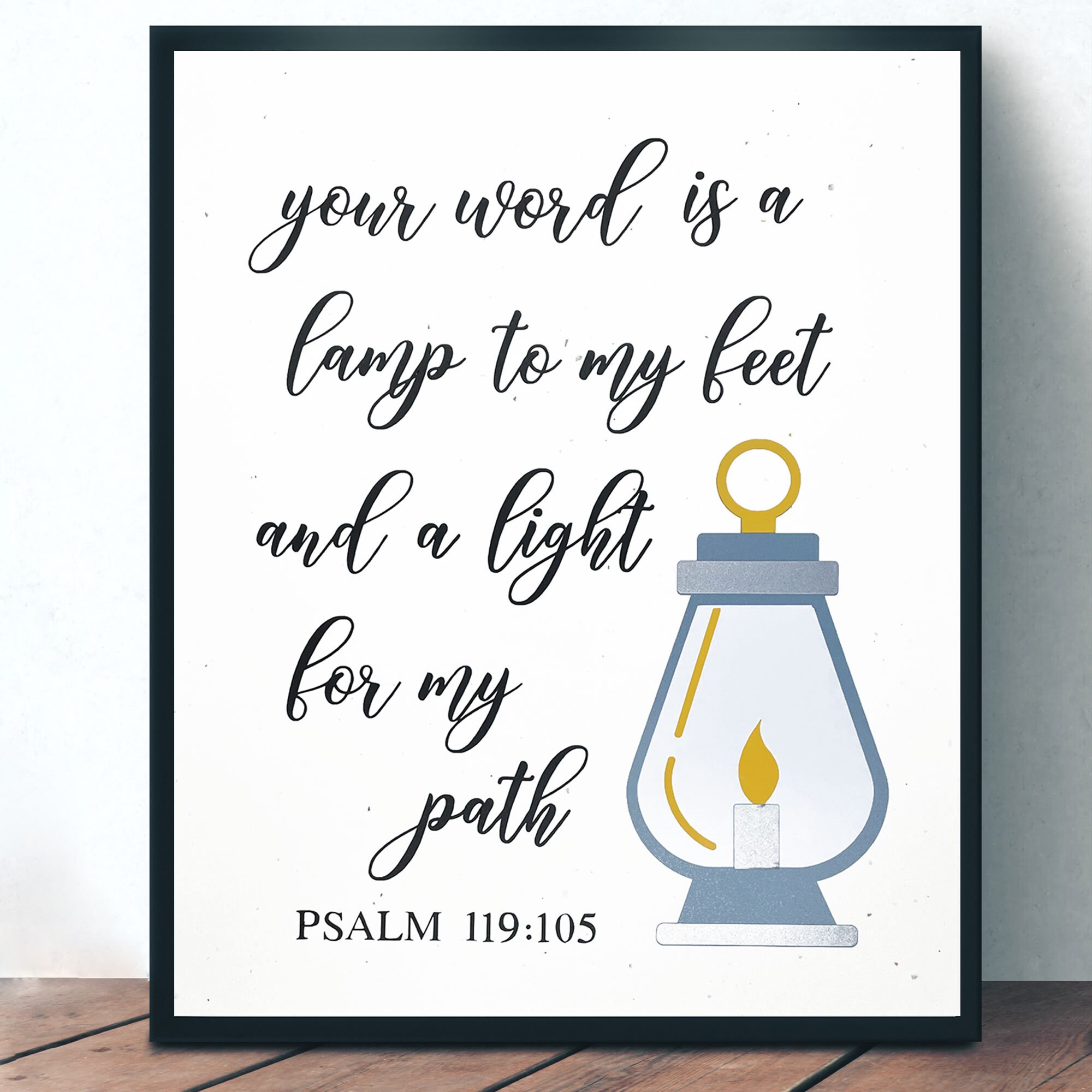 Psalm 119:105, Your Word is a Lamp to My Feet, Scripture Vinyl Print ...