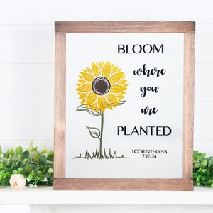 1 Corinthians 7 Bloom Where Planted Sunflower Vinyl Scripture - Etsy