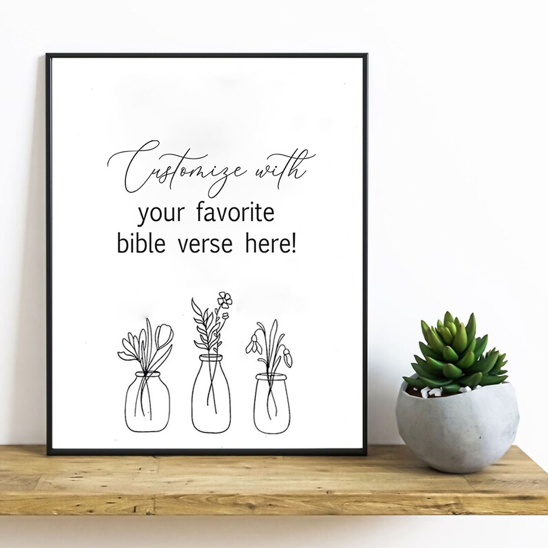 Custom Minimalist Vinyl Print, Personalized Bible Verse Wall Art, Pick ...