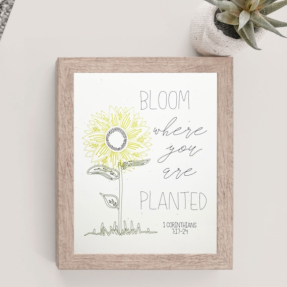 Bloom where you are planted {10th Anniversary Verse Card} Bloom where you are planted {10th Anniversary Verse Card}