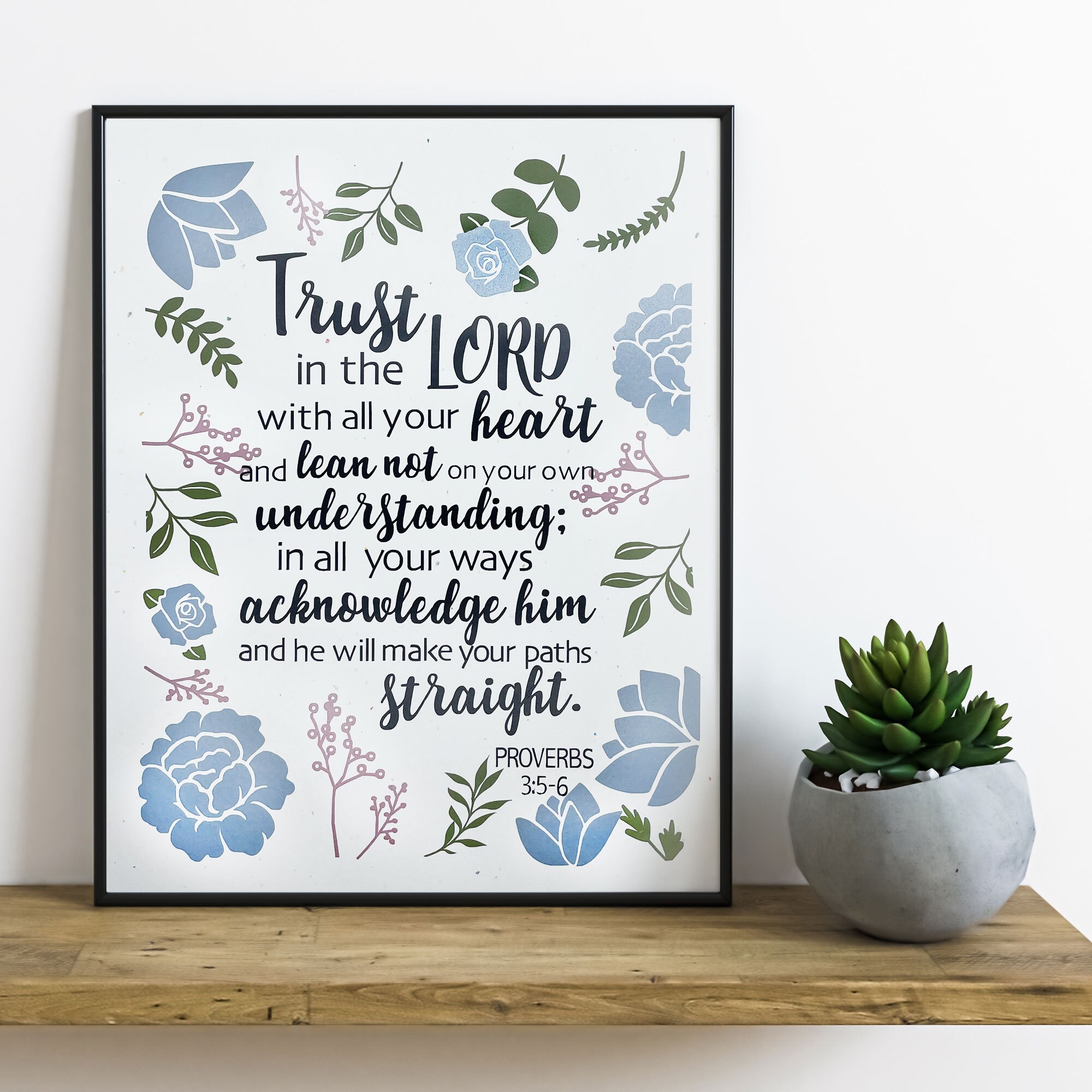 Christian Art Gifts Writing Paper & Envelope Stationery Set for Women:  Trust in the Lord – Proverbs 3:5 Inspiring Scripture w/40 Pages & 20  Matching