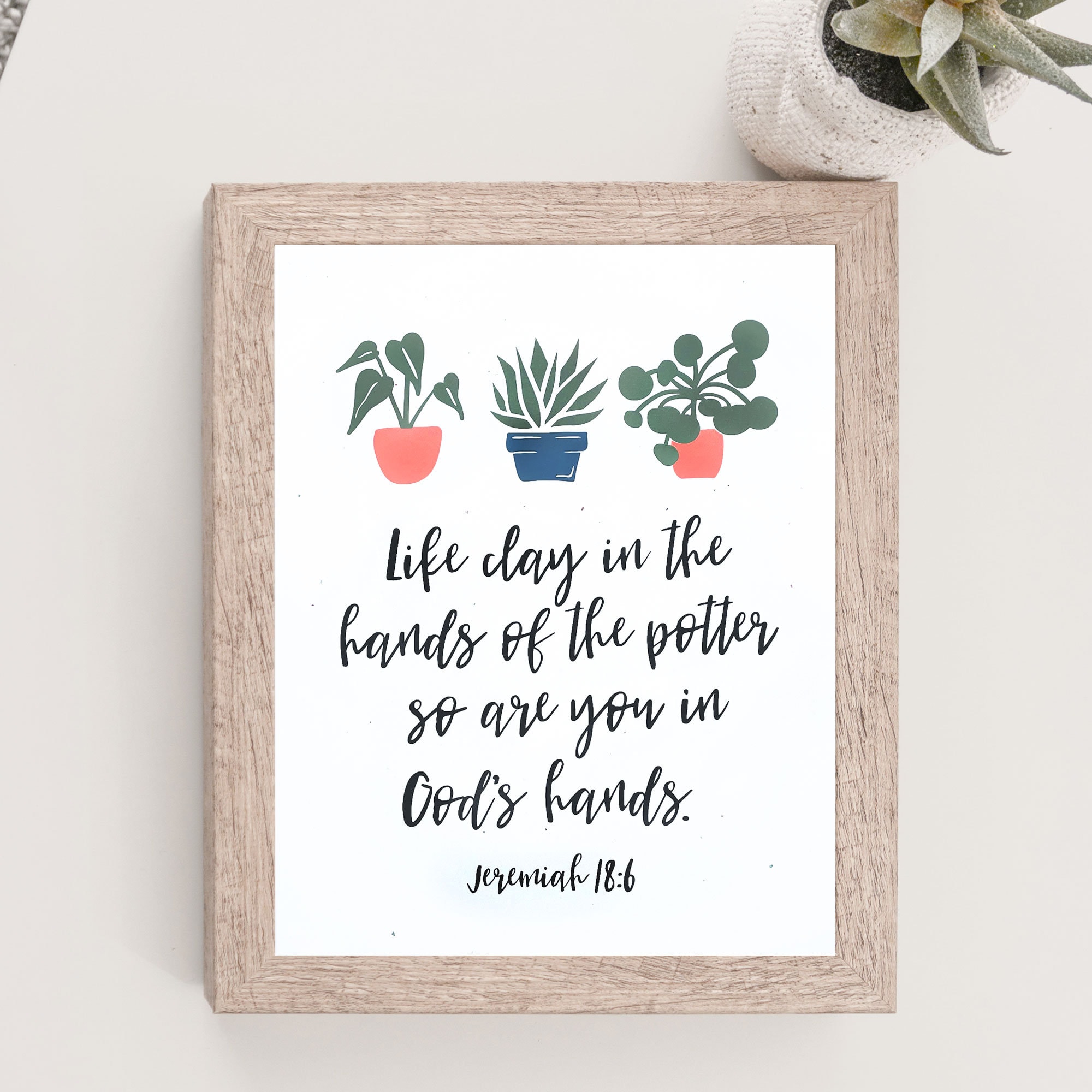 Clay in the Hands of the Potter, Jeremiah 186 Bible Verse Vinyl Print, Scripture Wall Art