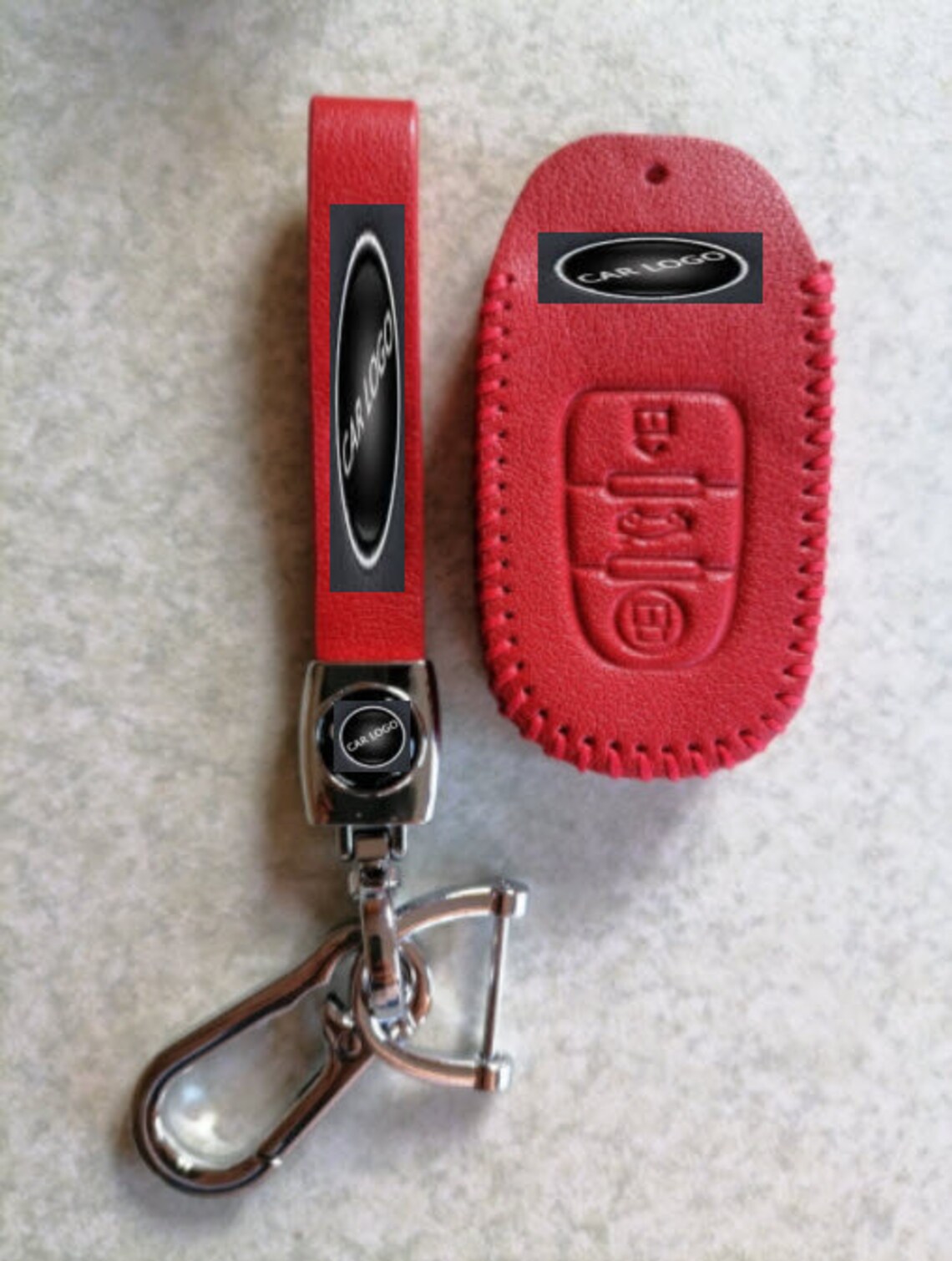 Red Double Leather Car Key/Fob Holder/Protector for Keyless Etsy