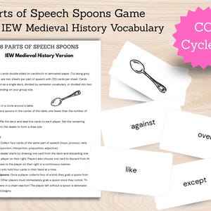 8 parties du jeu de cartes Speech Spoons (version histoire médiévale IEW)