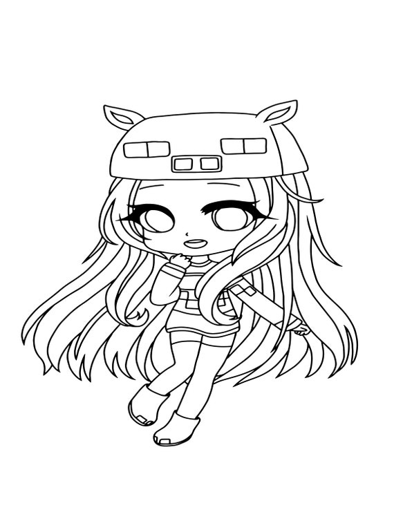 Gacha Life Coloring Pages  Chibi girl drawings, Chibi coloring pages,  Anime girl drawings