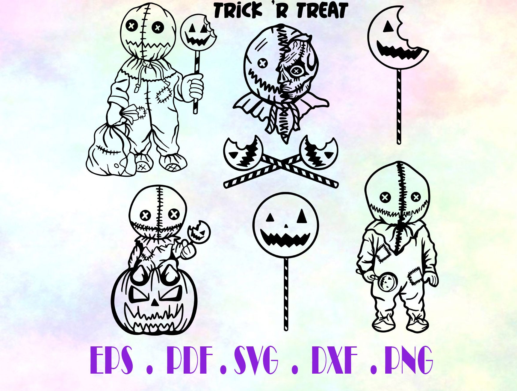 Layered SVG Trick r Treat Sam Cricut Silhouette Cut File | Etsy