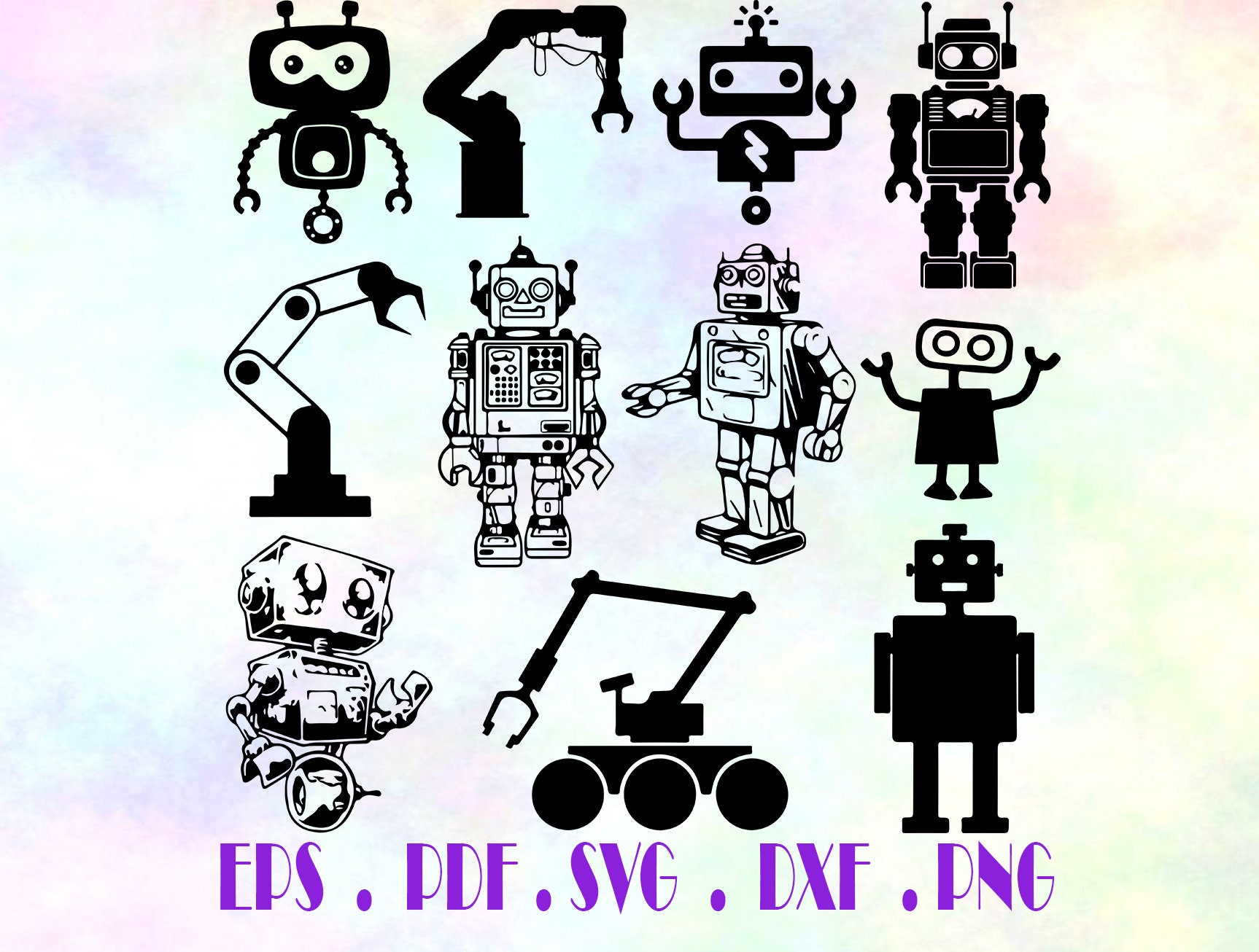 Robot SVG Bundle Robot SVG Robot Clipart Robot Cut Files | Etsy
