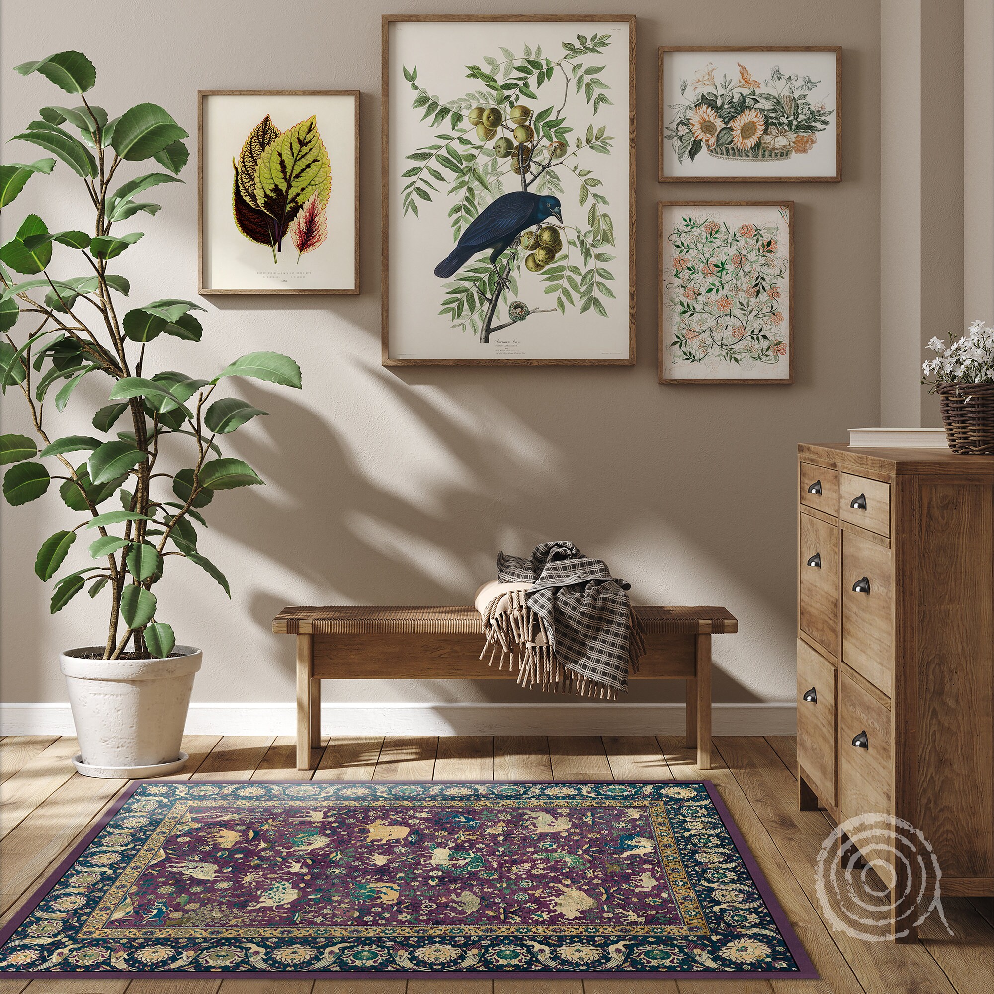 Alfombra de piso de vinilo de seda antigua alfombra de vinilo | Etsy