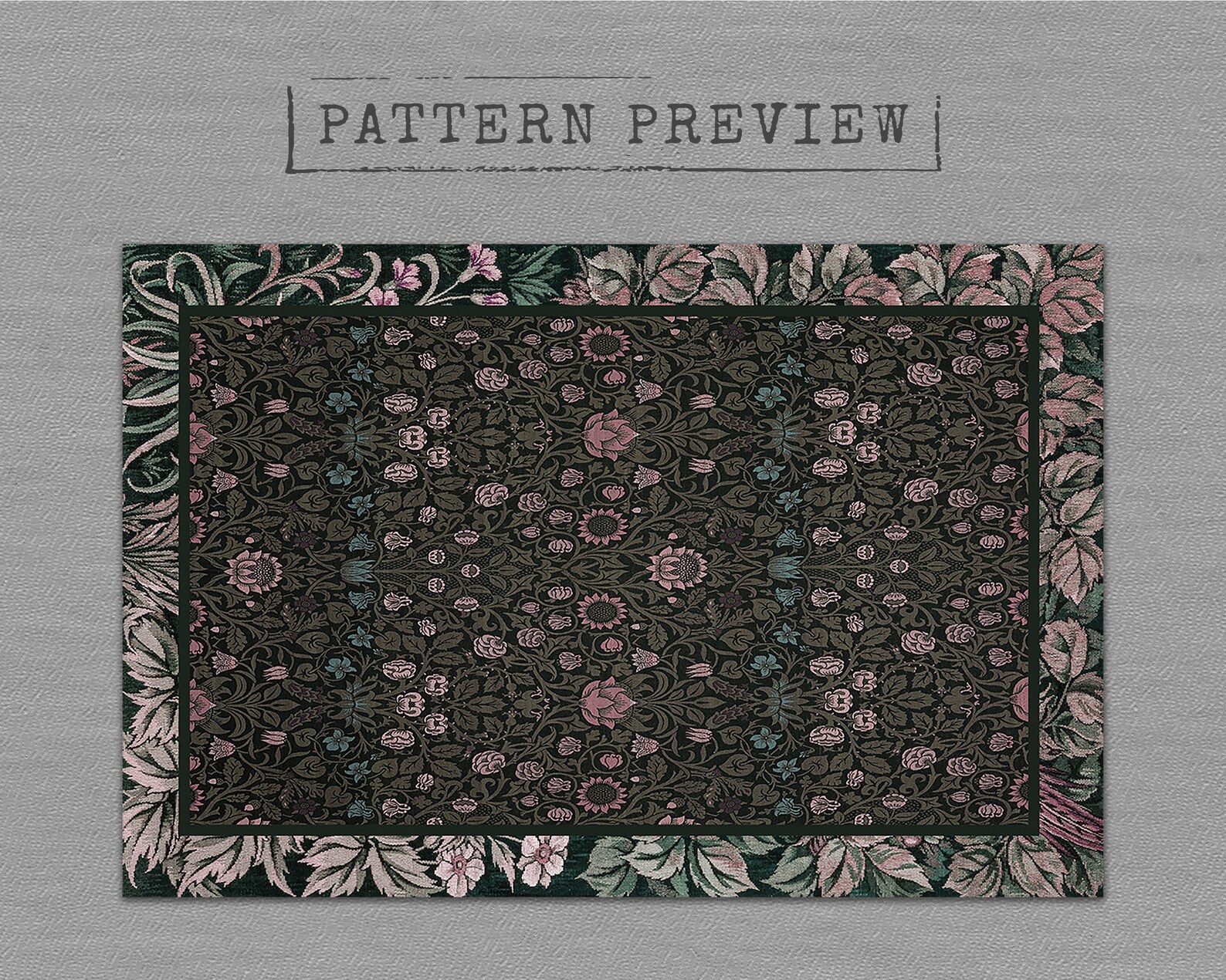 Floral by William Morris Vinyl Floor Mat Purple Linoleum Rug Etsy