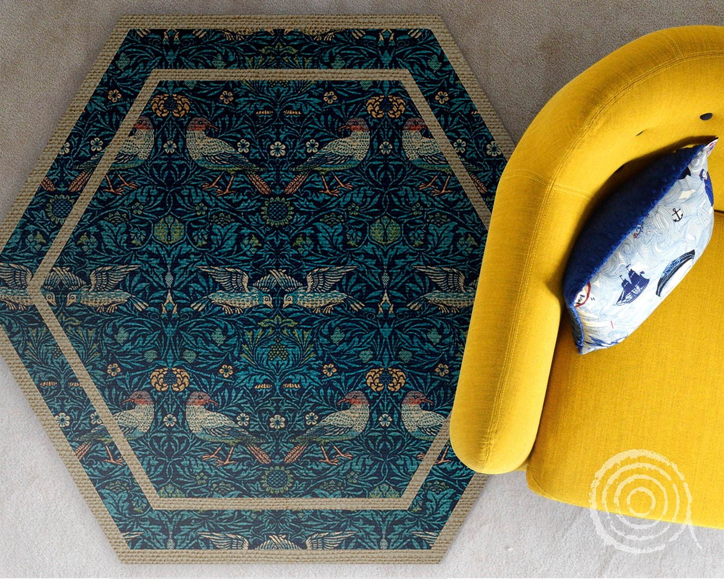 Yellow Vinyl Rug Pale Antique Floral And Birds Vinyl Floor Mat Blue Vinyl Mat Classical Rug Floral Linoleum Rug Bath Mat Area Rug