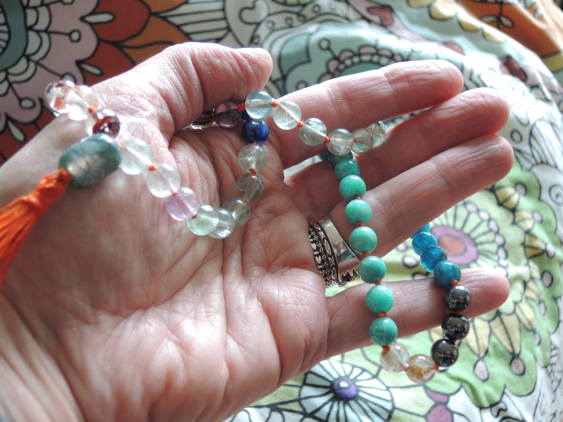 Handmade Mala 54 Beads Mantra Meditation Yoga Healing Natural Stones Sacred Ritual Etsy UK
