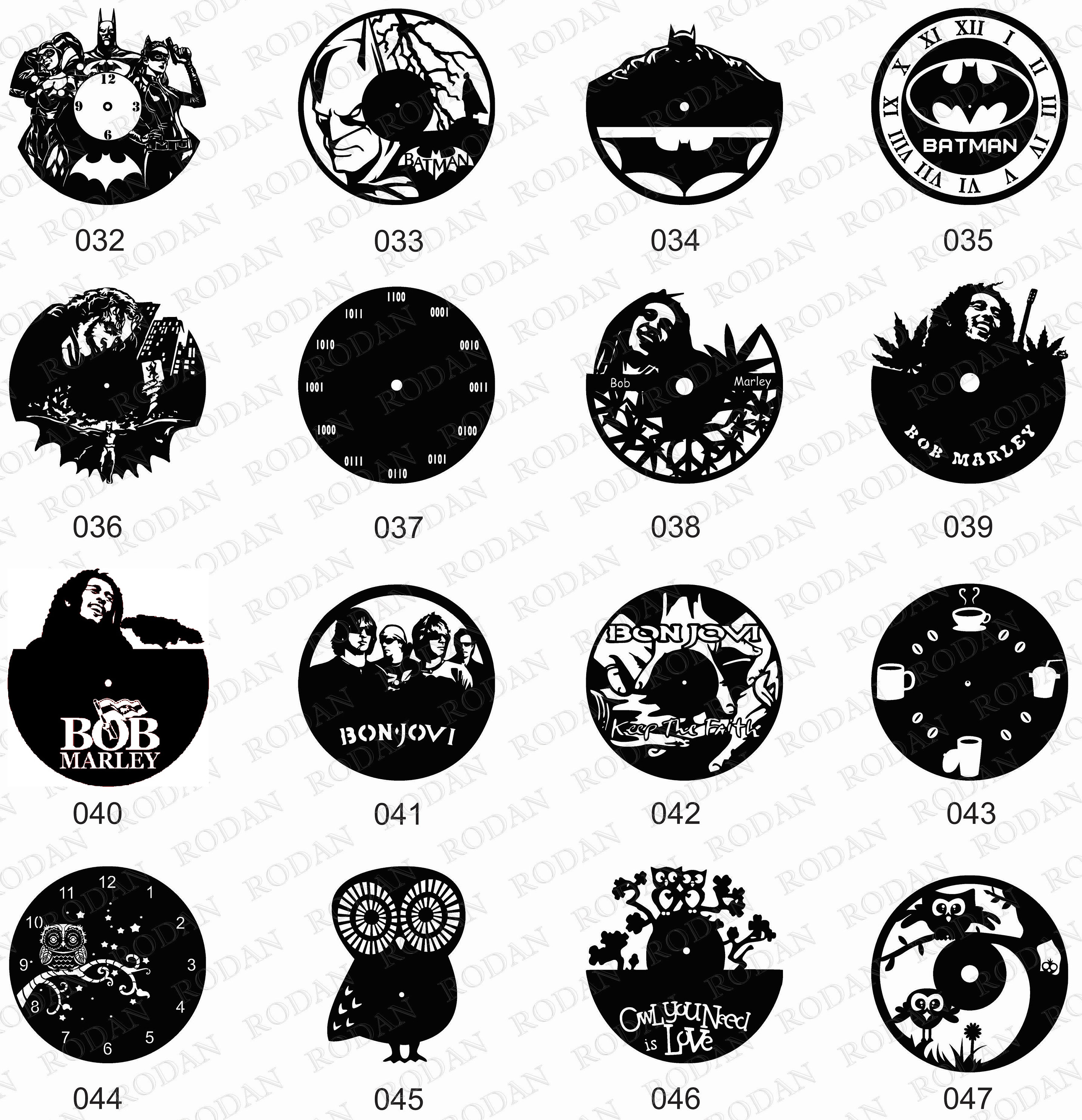 03 16 Wall Clocks Designs Laser Cutting Cnc Plasma Etsy