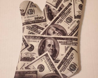 Money Themed Custom Oven Mitt