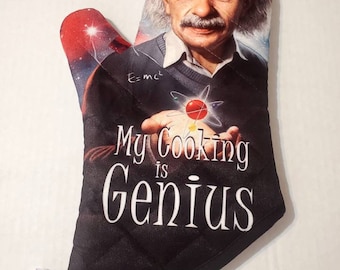 Albert Einstein "My Cooking is Genius" Custom Oven Mitt