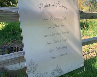 WEDDING POSTER- Order of Service in Vellum