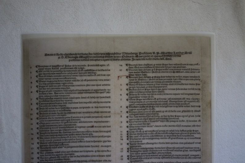 VELLUM PRINT - Martin Luther's 95 Theses (original Latin) - Etsy