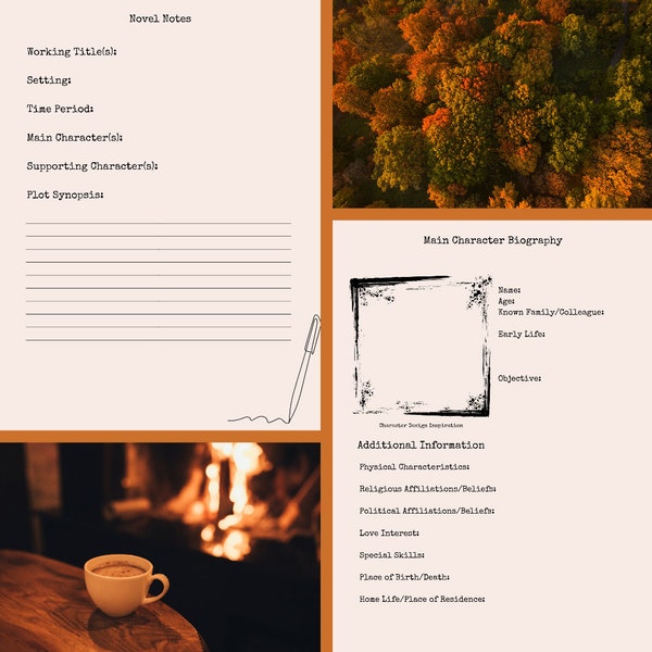 DIGITAL FILE- Writer Resource: Novel Idea Planner