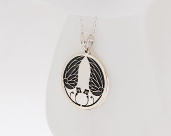 Family Crest Necklace with Picture and Personalized Coat of Arms Pendant, Sterling Silver Necklace for Dad as Gift for Him with Mens Chains