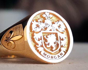 Family Crest Coat of Arms Custom Ring for Personalized Rings, Custom Ring with Personalized Gold and Silver