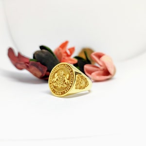 Zodiac Signet Gold Signet Ring, Personalized Ring for Astrology Lovers Gift, Zodiac Jewelry for Birthday Gift image 4