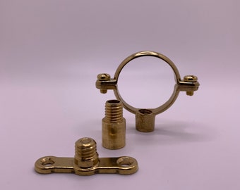 Messing Munsen Ring mit kurzer männlicher Rückplatte und 13mm Messingverbinder