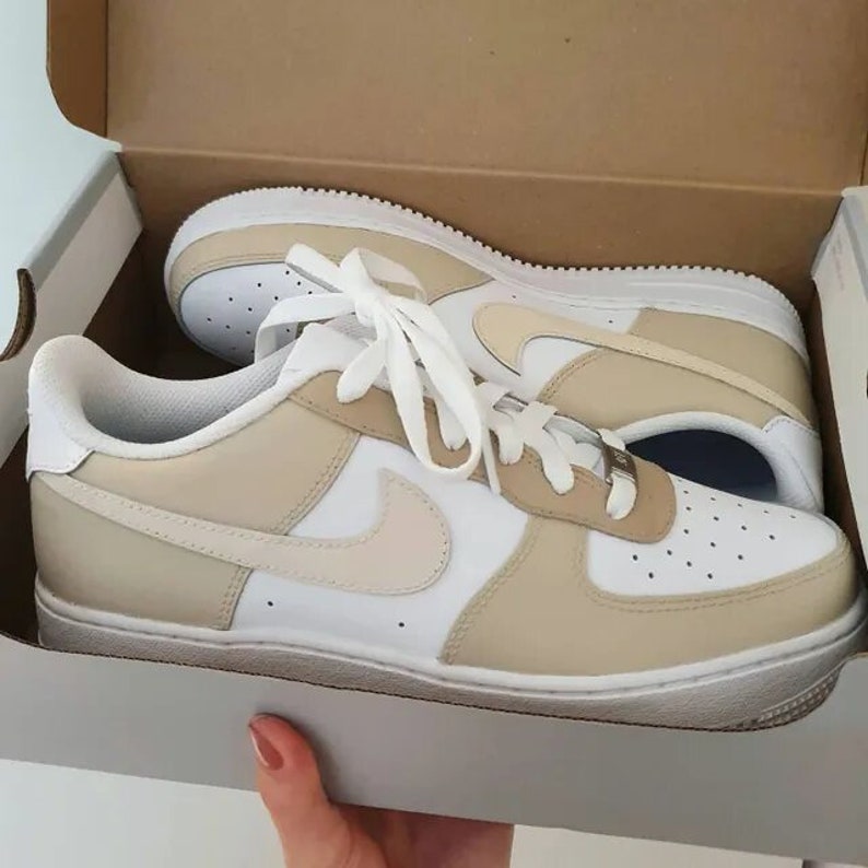 nike air force 1 cream and brown