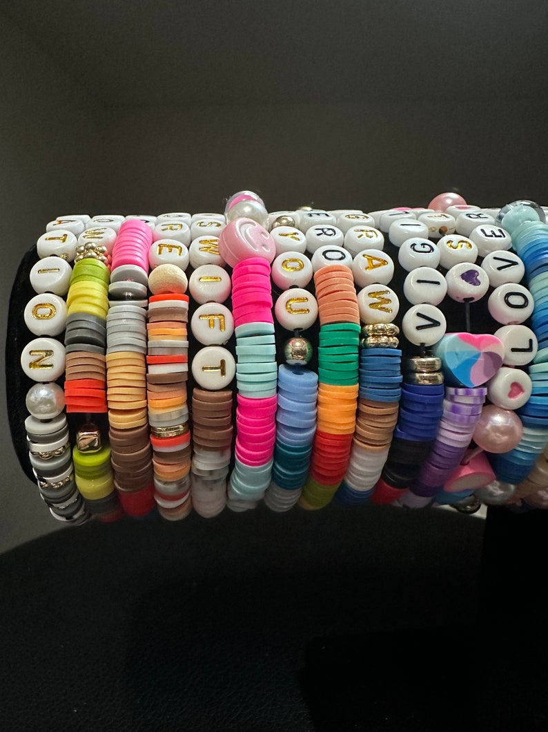 Custom Taylor Swift Clay Bead Bracelet Etsy