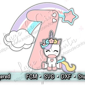 Unicorn Cake Topper Svg | Unicorn Cut File | Cake Topper Cut File | Unicorn Party Cake Topper Svg | ScanNCut File | SVG File | Unicorn SVG
